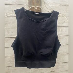 Gym Shark Black Sweat Seamless‎ Midi Tank Workout Top